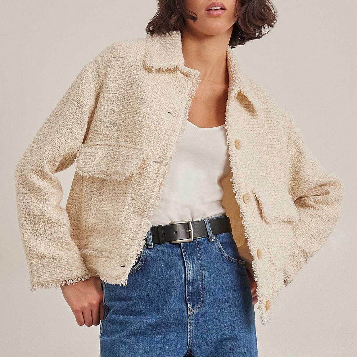 Cream Tweed/Silk Carlisle Jacket main product photo