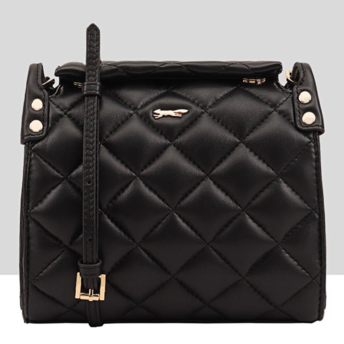 Black Quilted Leather Alatna Crossbody Bag main product photo
