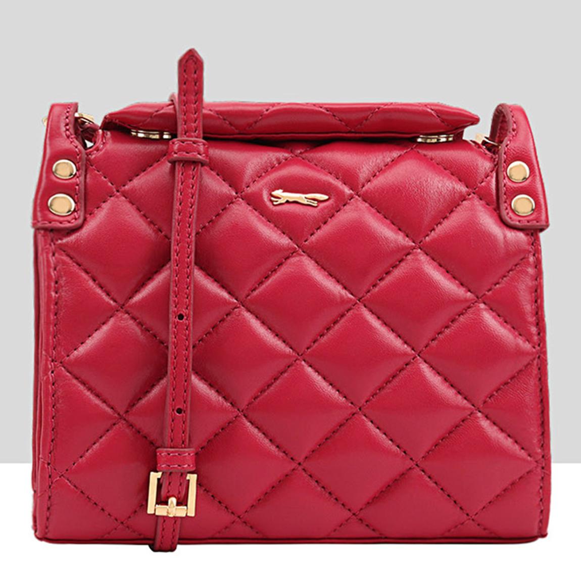 Red Quilted Leather Alatna Crossbody Bag main product photo