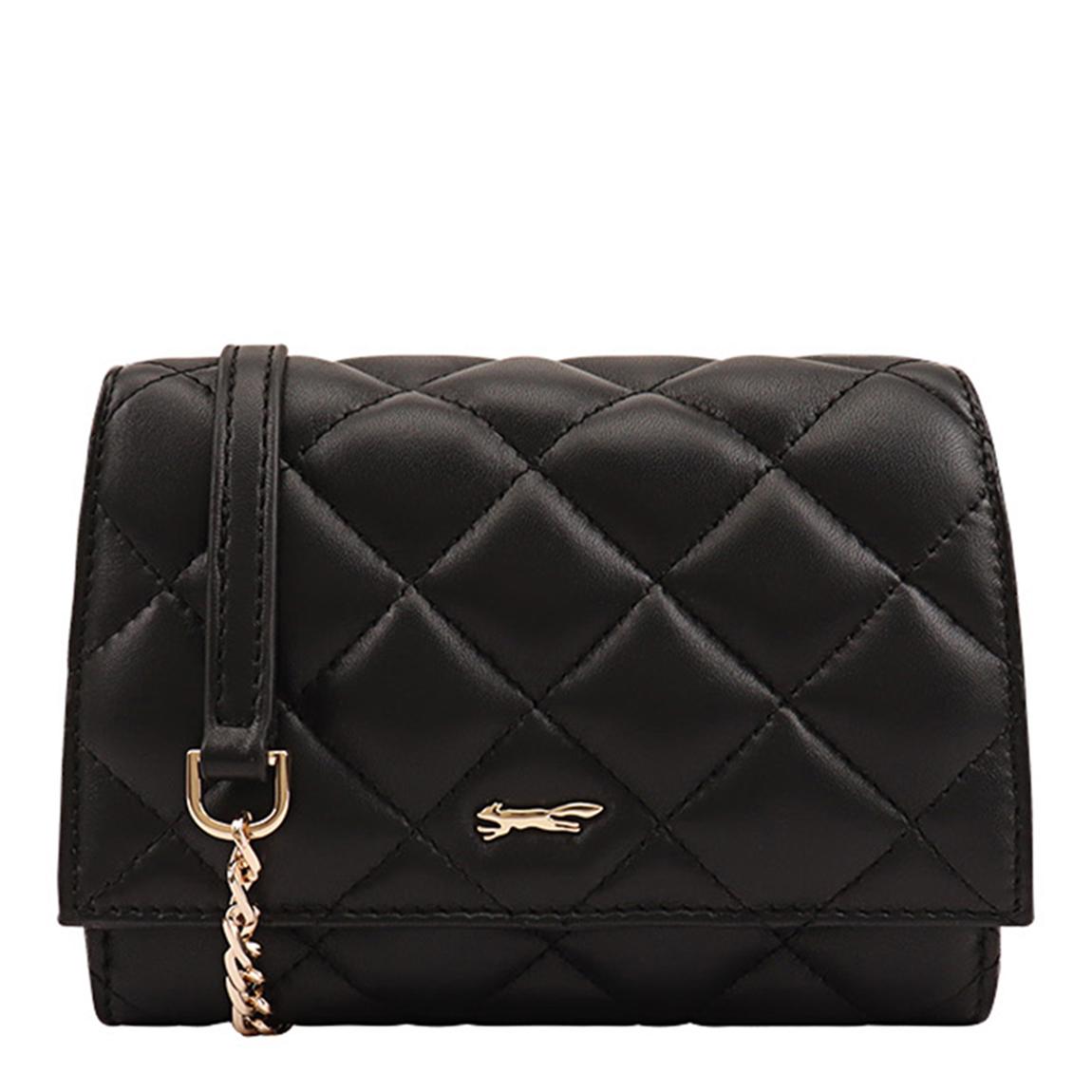 Black Quilted Leather Deshka Crossbody Bag main product photo