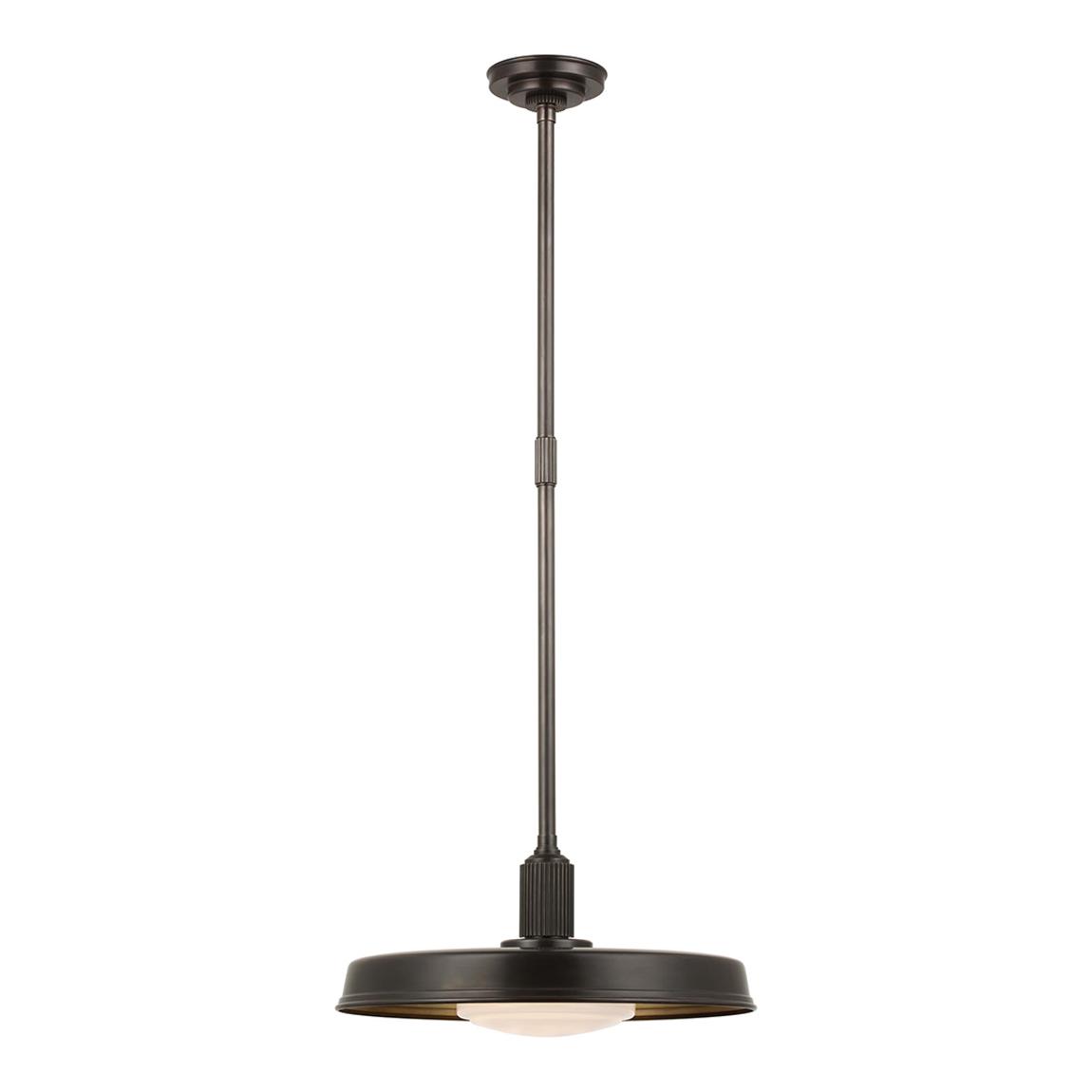 Ruhlmann 18" Factory Pendant in Bronze with White Glass and Brass Interior main product photo