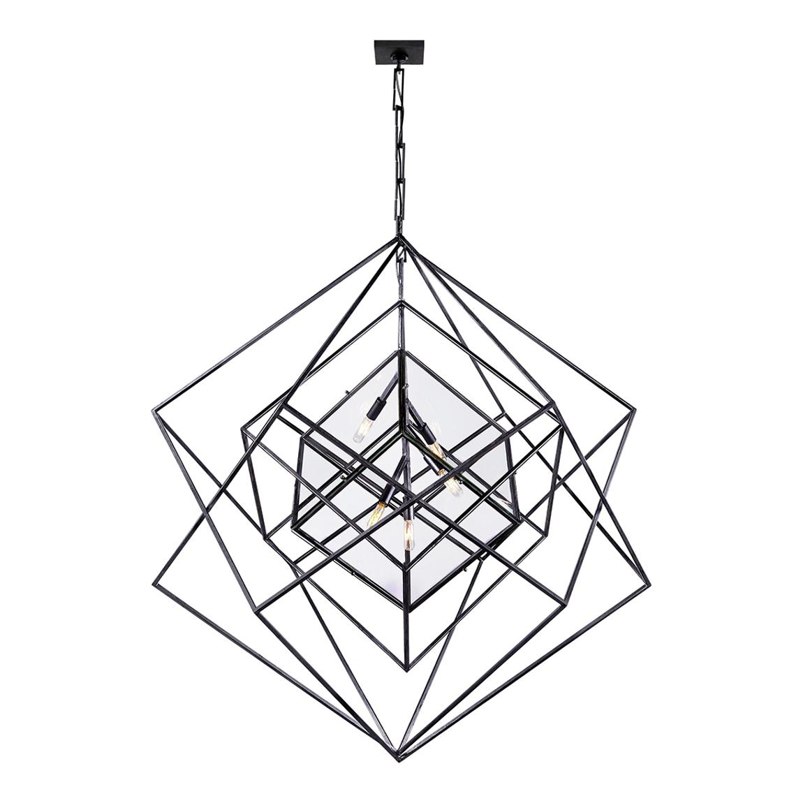Cubist Large Chandelier in Aged Iron main product photo