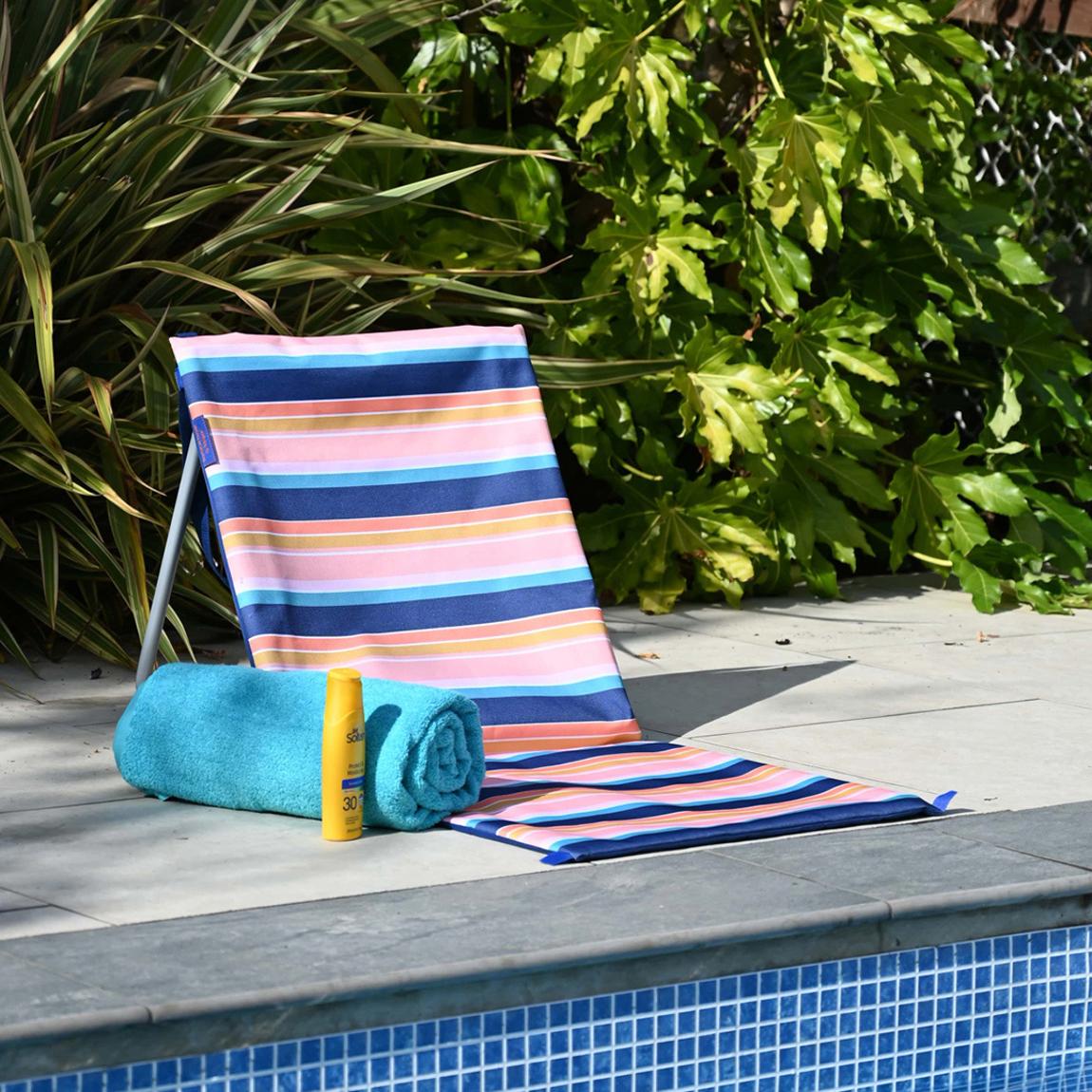 Riviera Stripe Foldable Chair with Handle main product photo