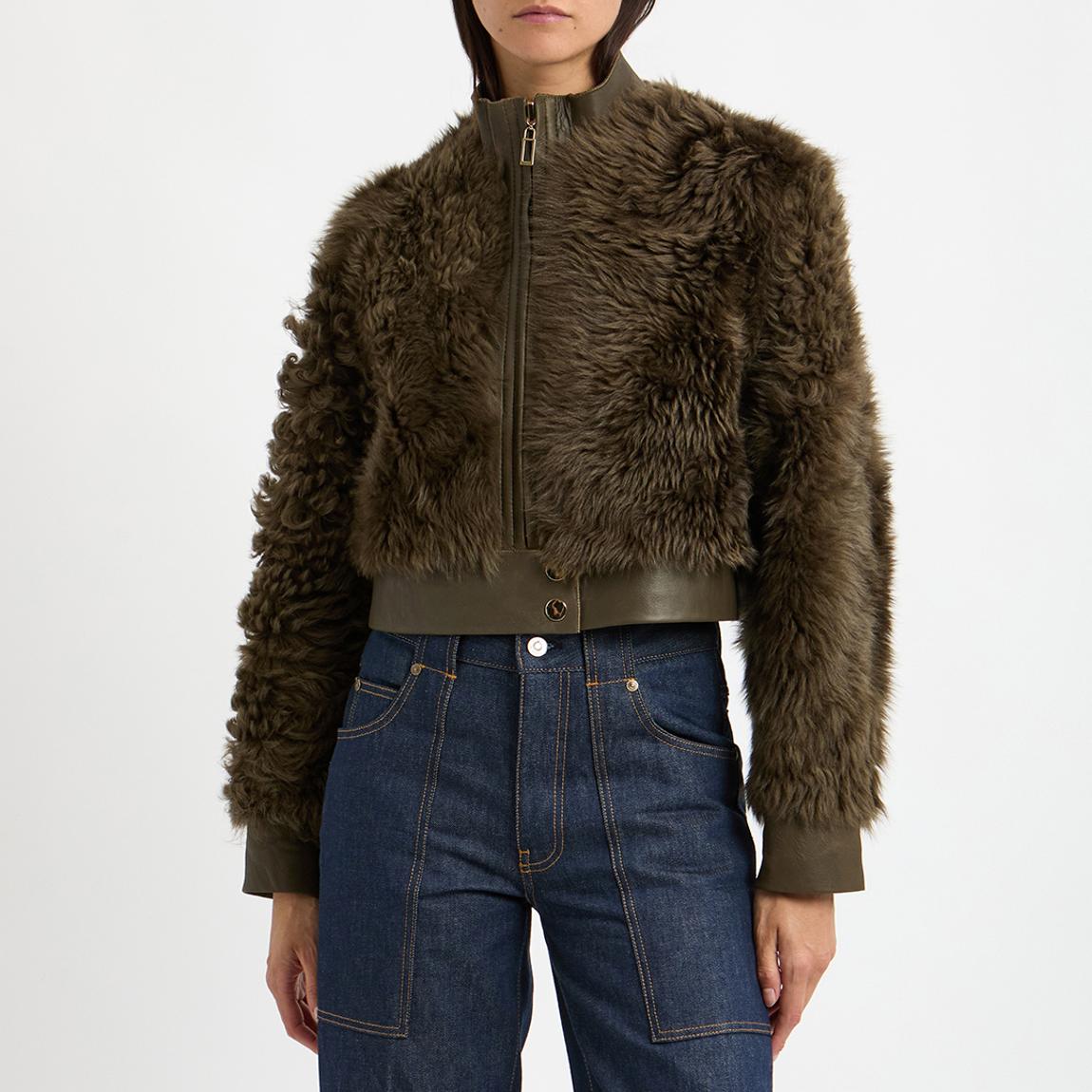 Khaki Shearling Reversible Jacket main product photo