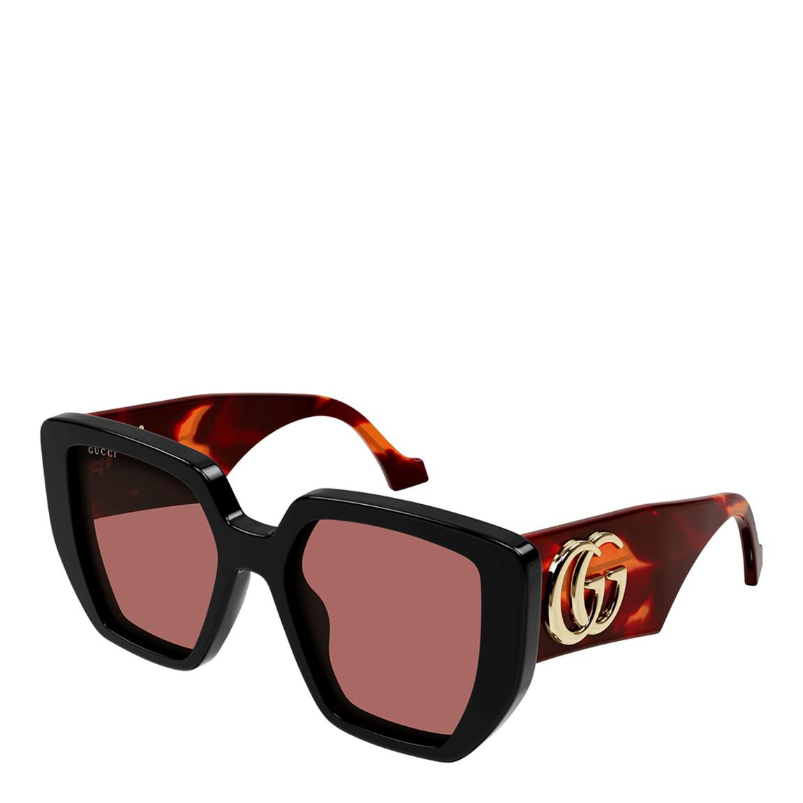 Women's Black/Orange Gucci Sunglasses 54mm main product photo