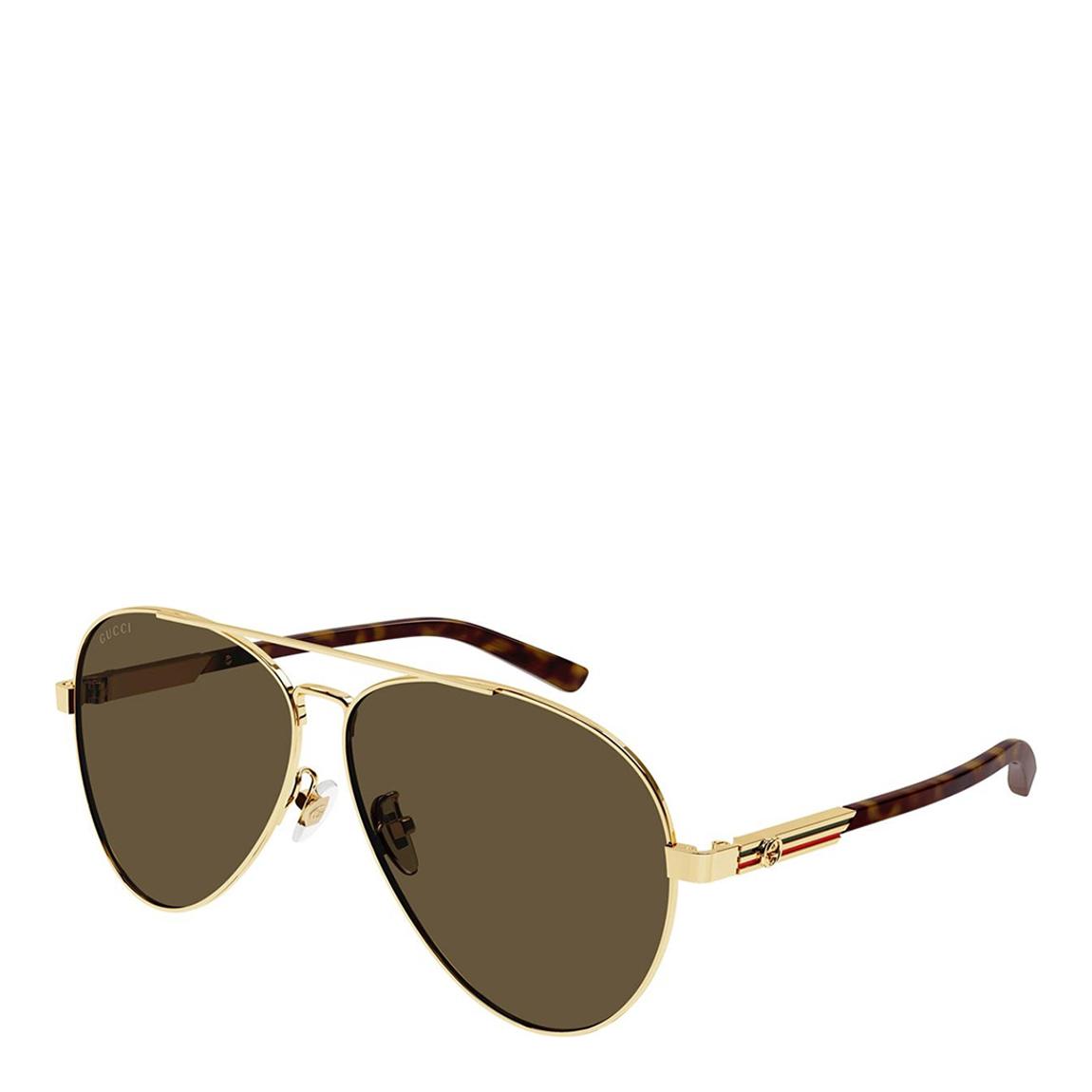 Men's Gold/Brown Gucci Sunglasses 61mm main product photo