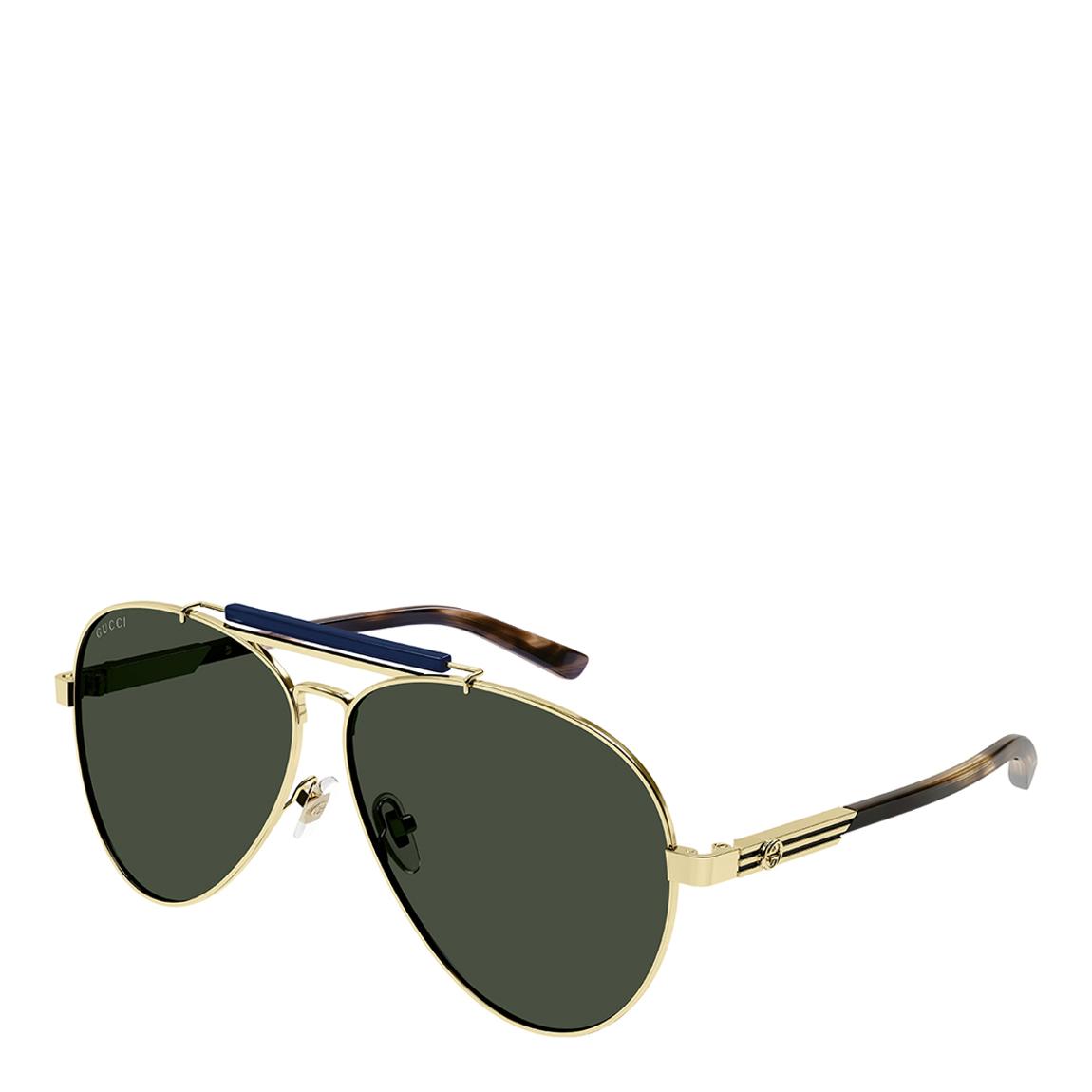 Men's Gold/Green Gucci Sunglasses 61mm main product photo