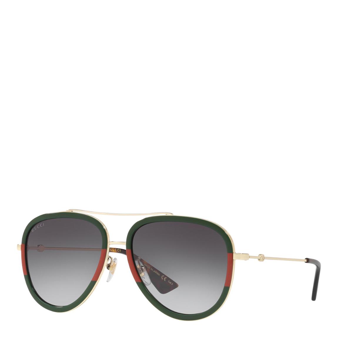 Women's Black/Gold Gucci Sunglasses 57mm main product photo