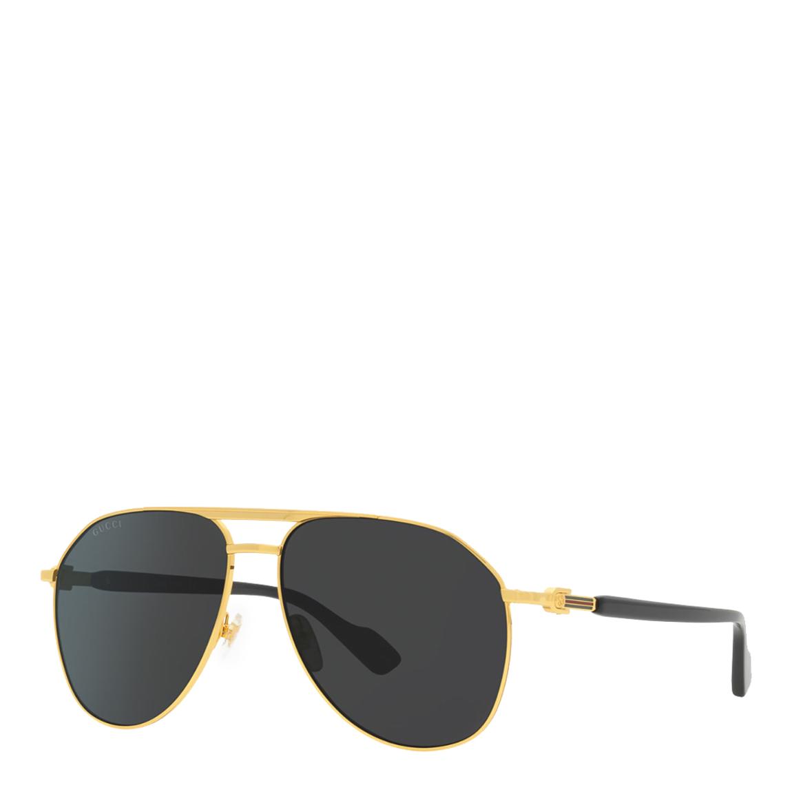 Men's Gold Black/Grey Gucci Sunglasses 59mm main product photo