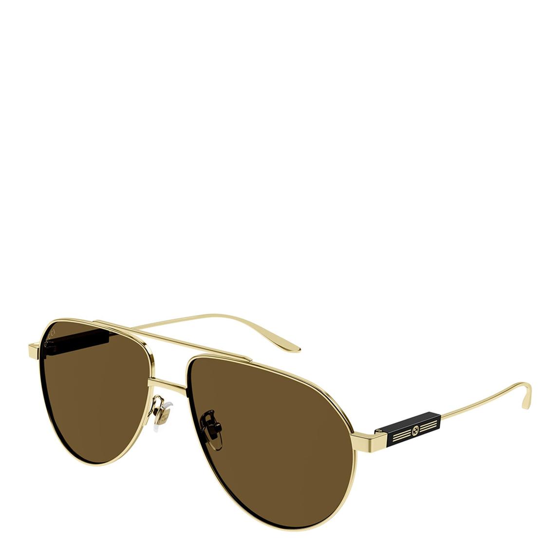 Men's Gold/Brown Gucci Sunglasses 61mm main product photo