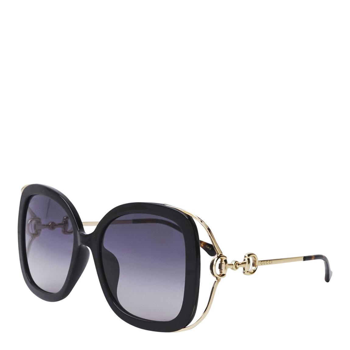 Women's Black/Grey Gucci Sunglasses 56mm main product photo