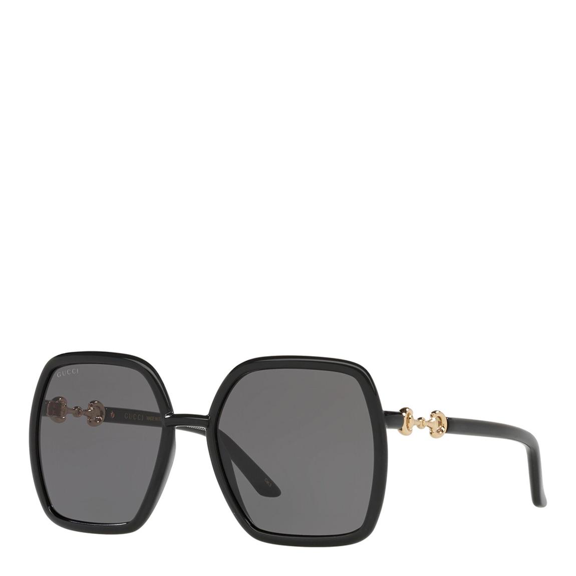 Women's Black/Grey Gucci Sunglasses 55mm main product photo