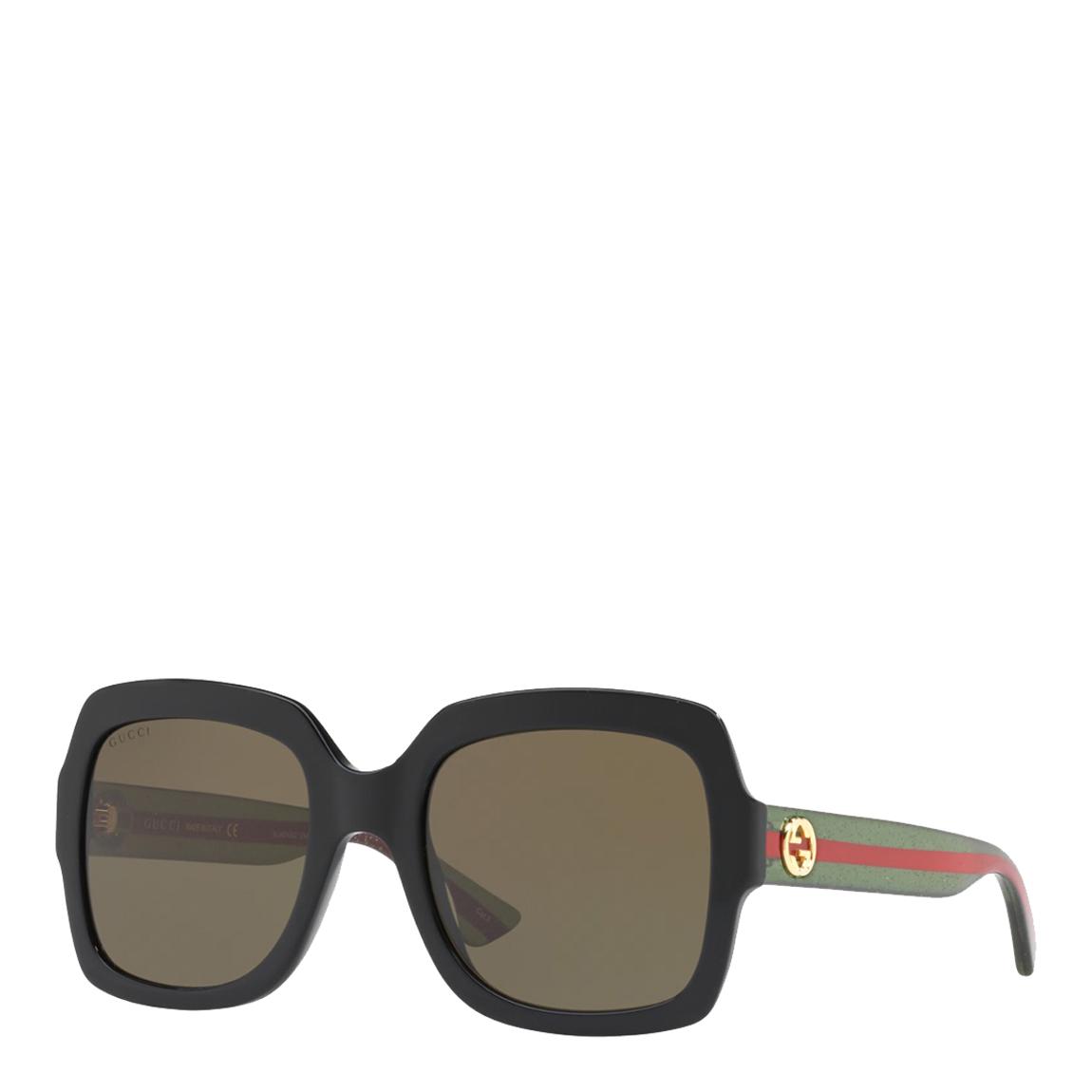 Women's Black/Brown Gucci Sunglasses 54mm main product photo