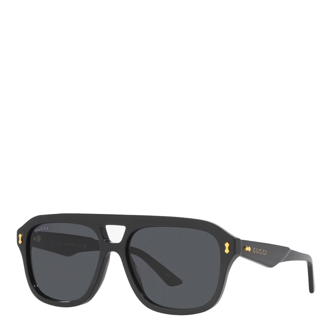 Men's Black/Grey Gucci Sunglasses 57mm main product photo