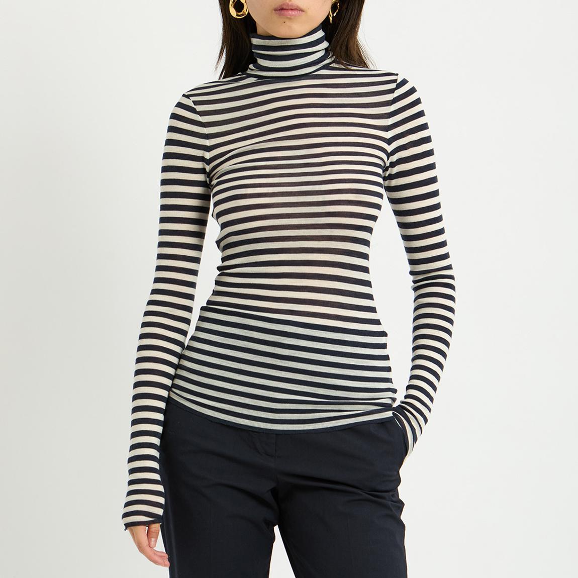 Blue Striped Polo Top main product photo