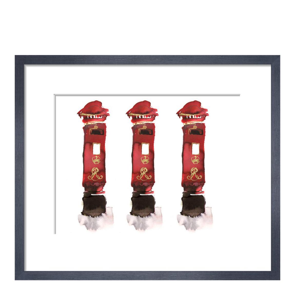 Post Box Trio 36x28cm Framed Print main product photo