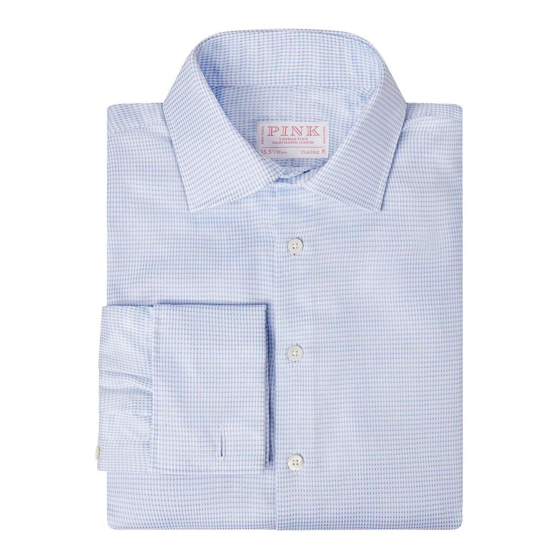 Blue Micro Check Classic Fit Dobby Cotton Shirt main product photo
