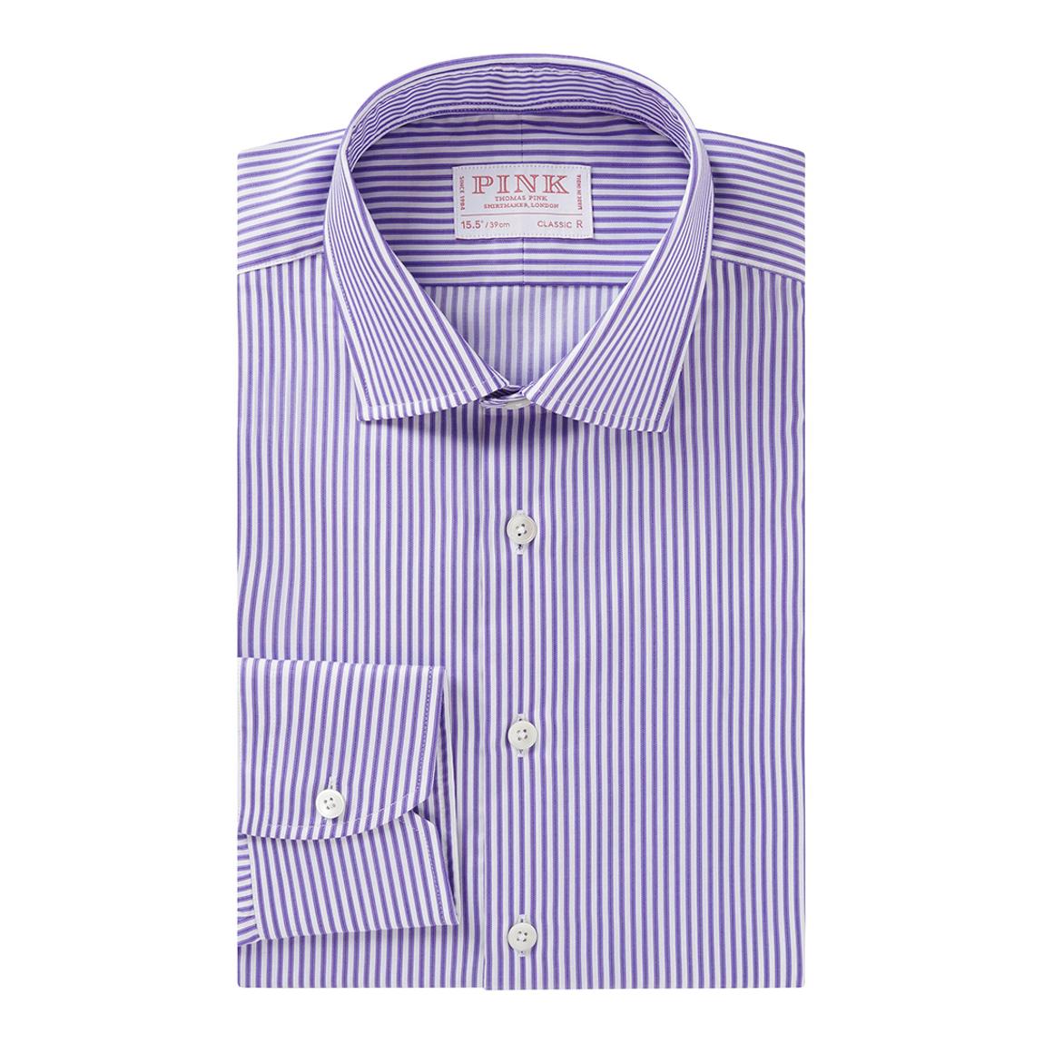 Purple Stripe Classic Fit Cotton Shirt main product photo