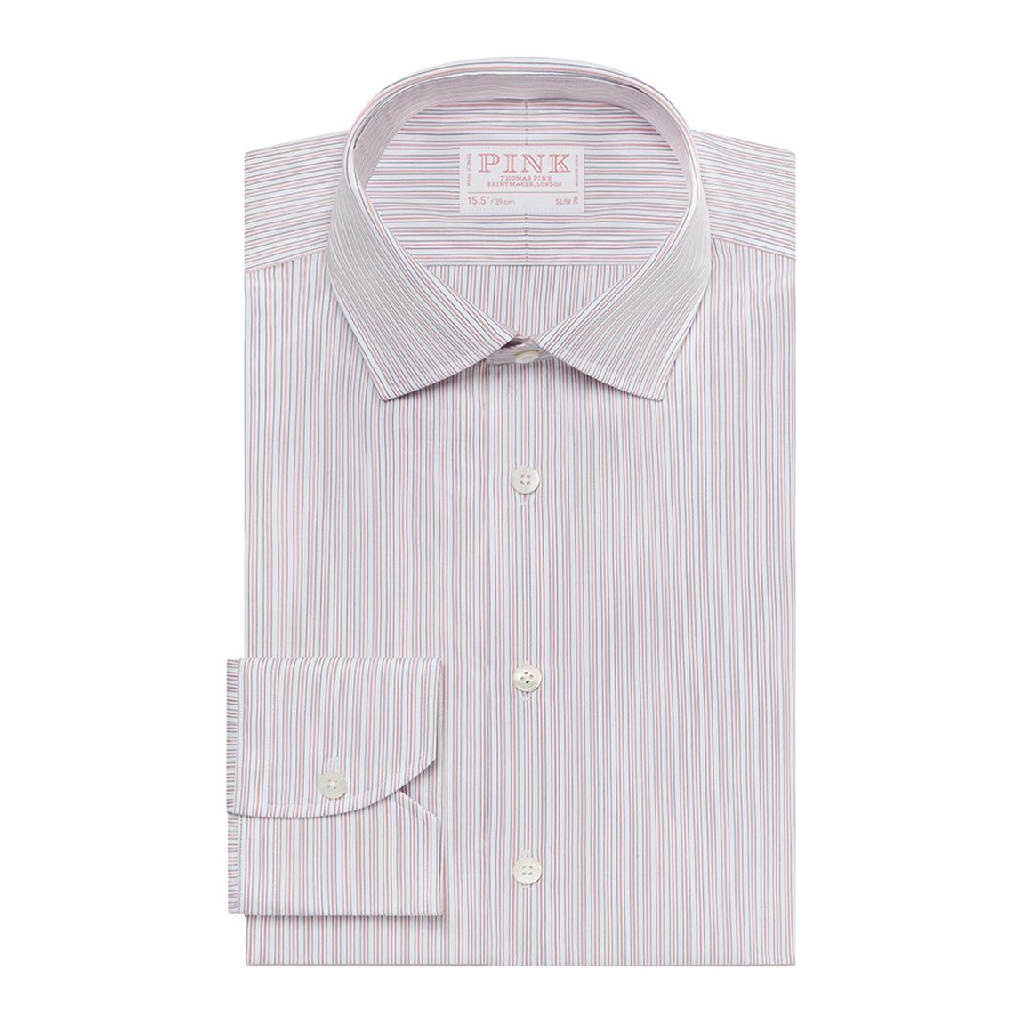 Pink City Stripe Slim Fit Cotton Shirt main product photo