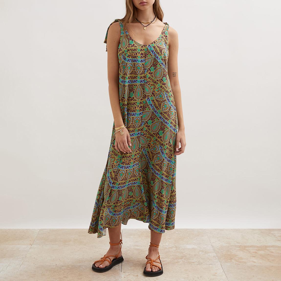 Multi Celil Silk Maxi Slip Dress main product photo
