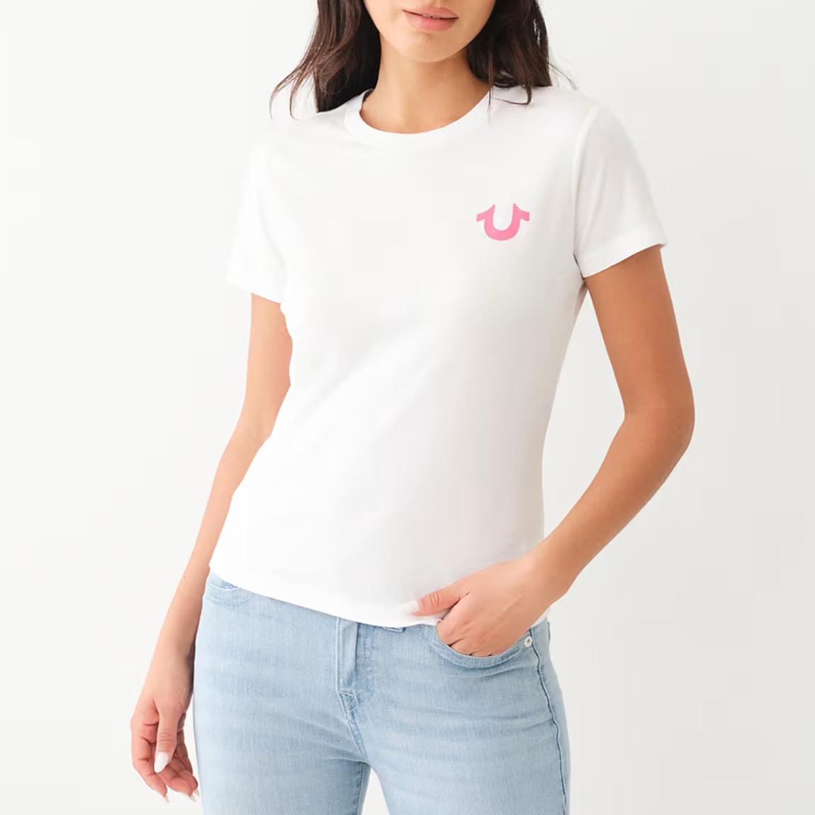 White/Pink Puff Cotton T-Shirt main product photo