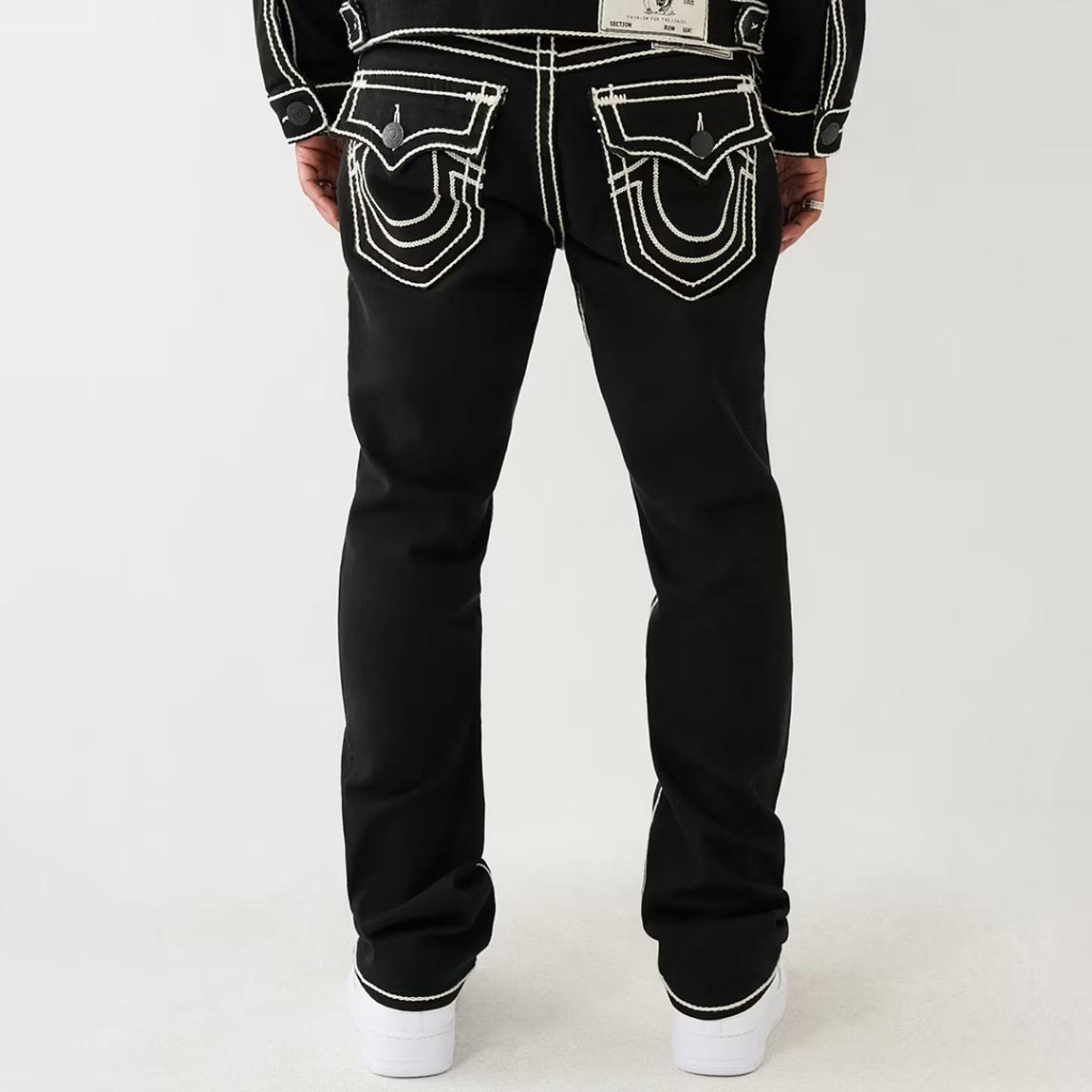 【新品】　io着用　TRUE RELIGION Ricky True Religion Black Ricky Rope Stitch Jeans - BrandAlley