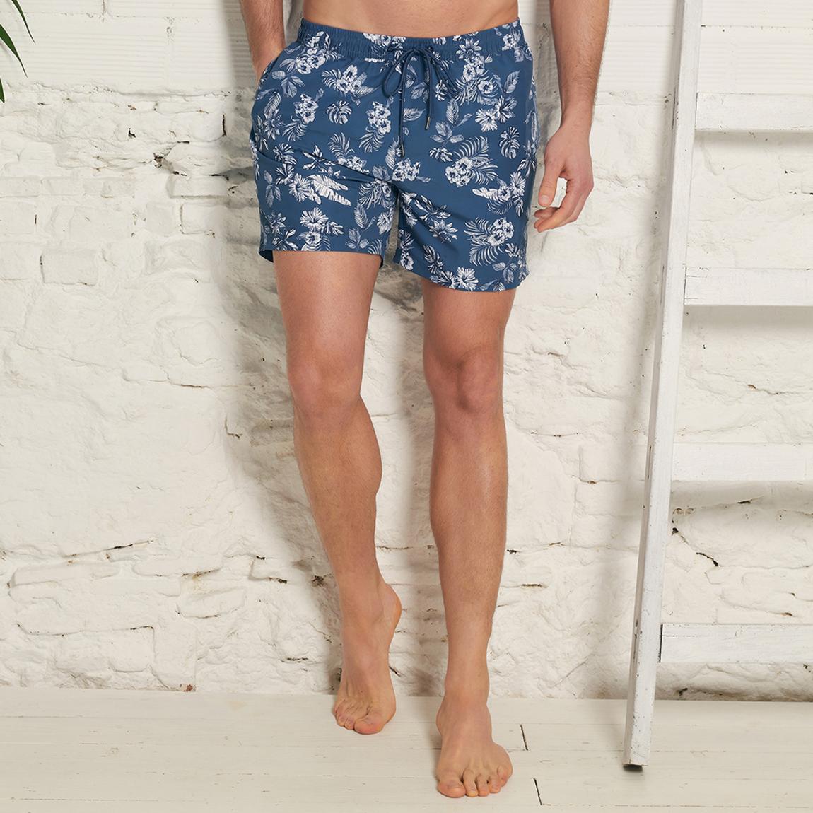 Blue Men's Swimshorts Floral Print main product photo