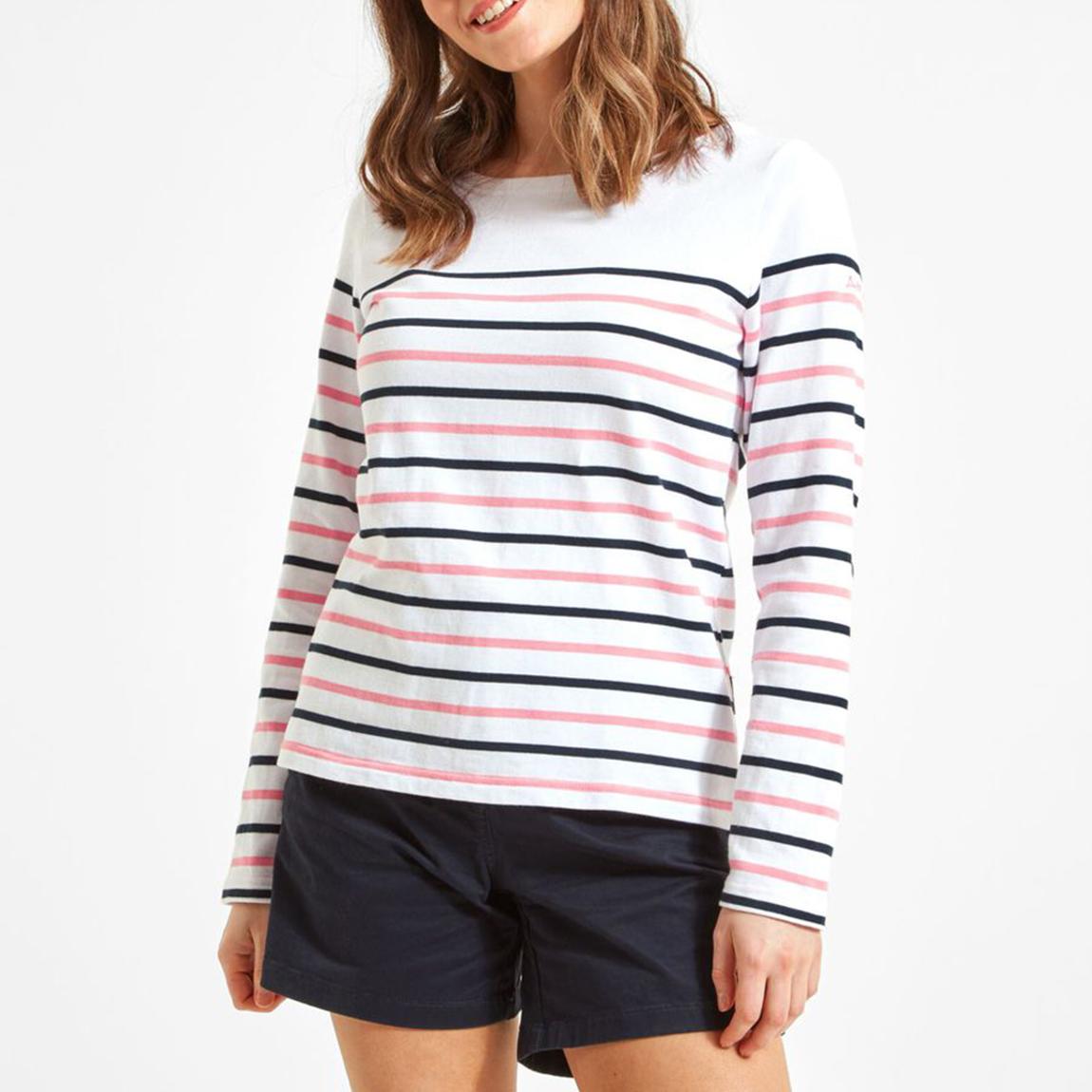 Navy/Pink Cotton Beauport Top main product photo