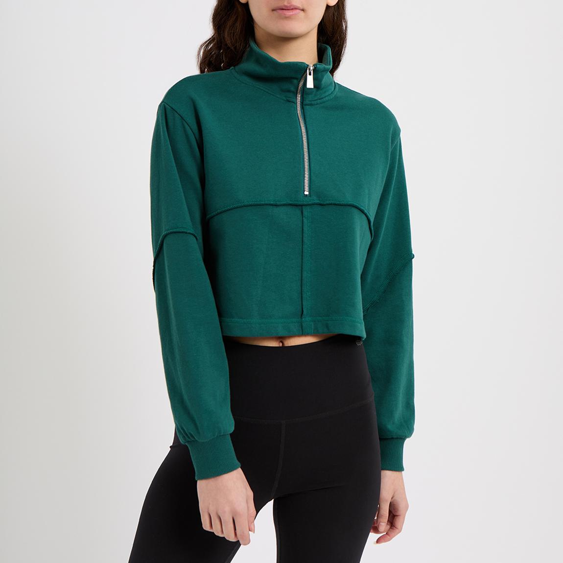 Revive Half Zip Sweatshirt - Opal Green main product photo
