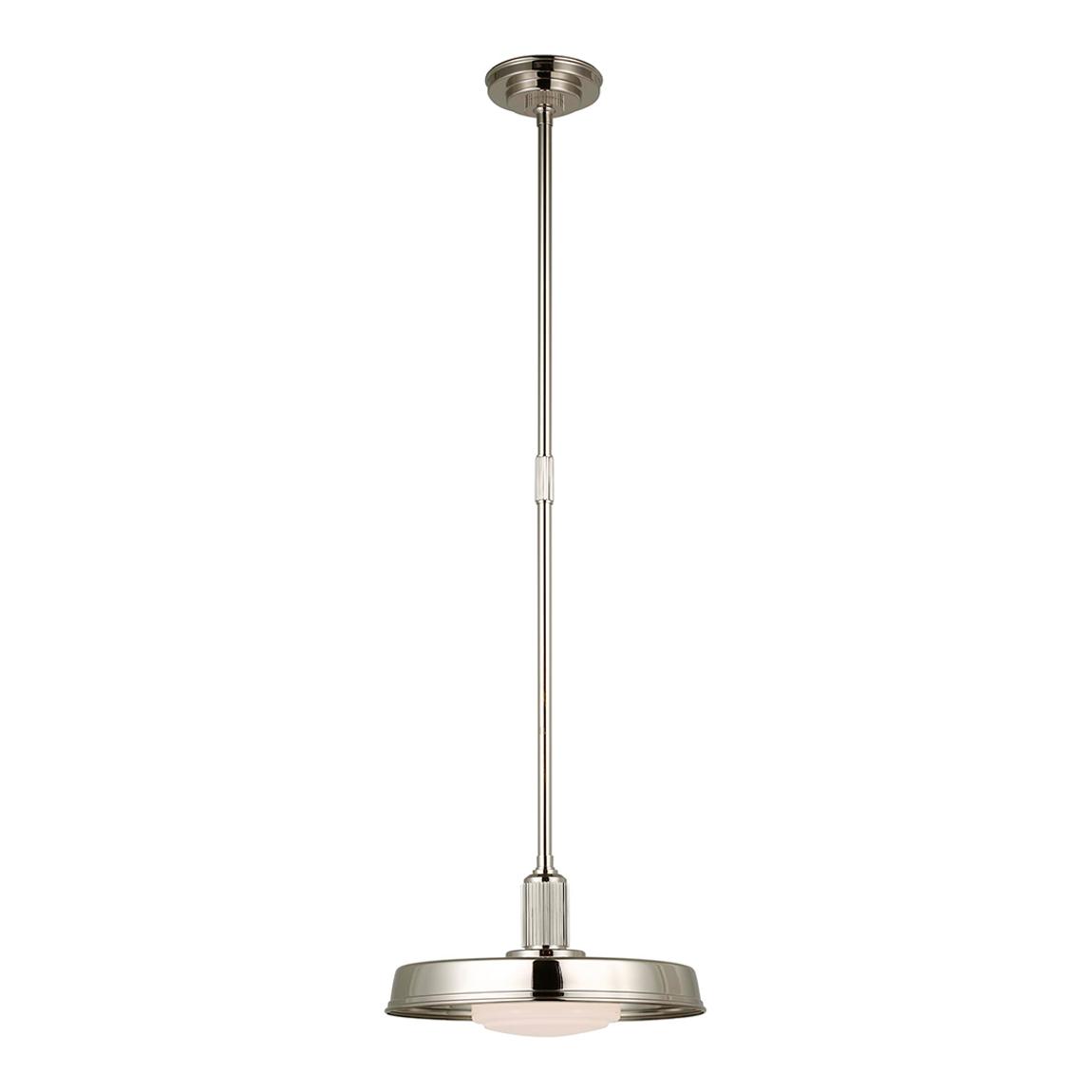 Ruhlmann 14" Factory Pendant in Polished Nickel with White Glass main product photo