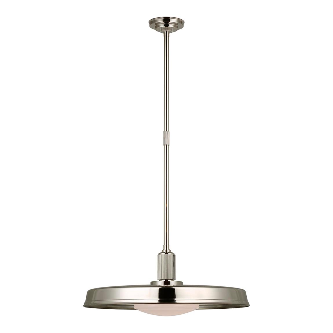 Ruhlmann 24" Factory Pendant in Polished Nickel with White Glass main product photo