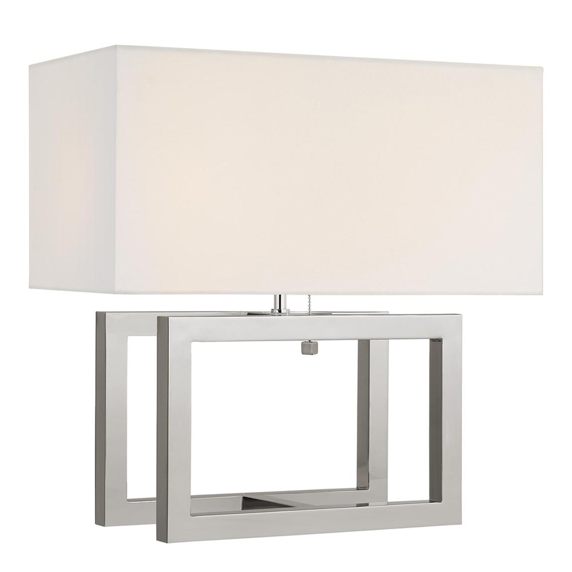 Galerie Medium Table Lamp in Polished Nickel with Linen Shade main product photo