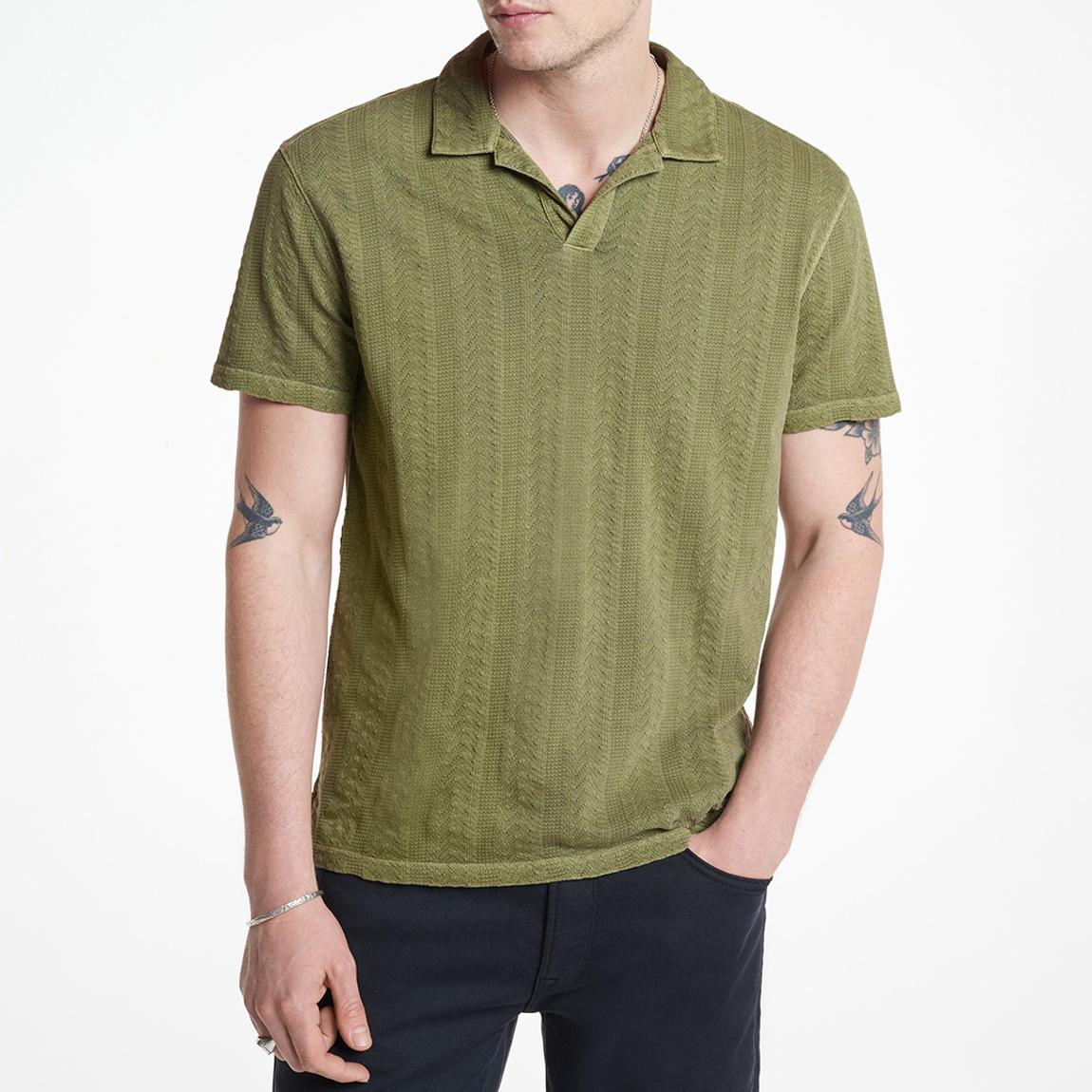 Green Zion Jacquard Cotton Polo Shirt main product photo