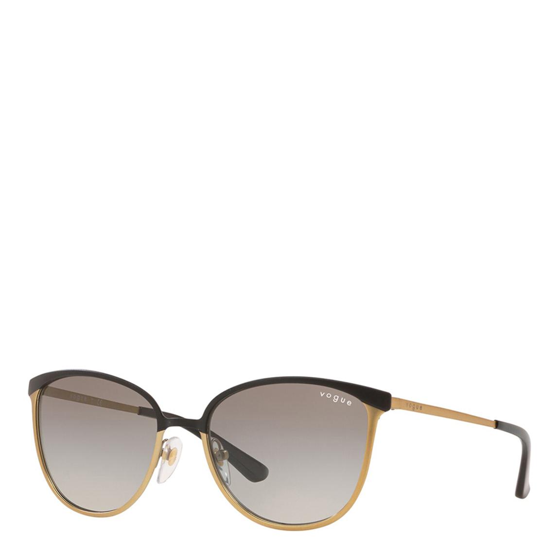 Top Matte Black, Brushed Gold Cat Eye Sunglasses main product photo