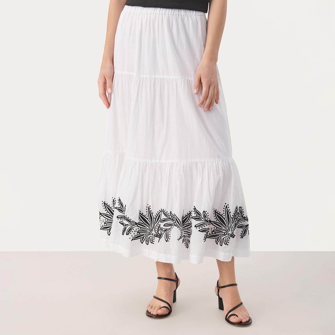 White Embroidered Cotton Skirt main product photo