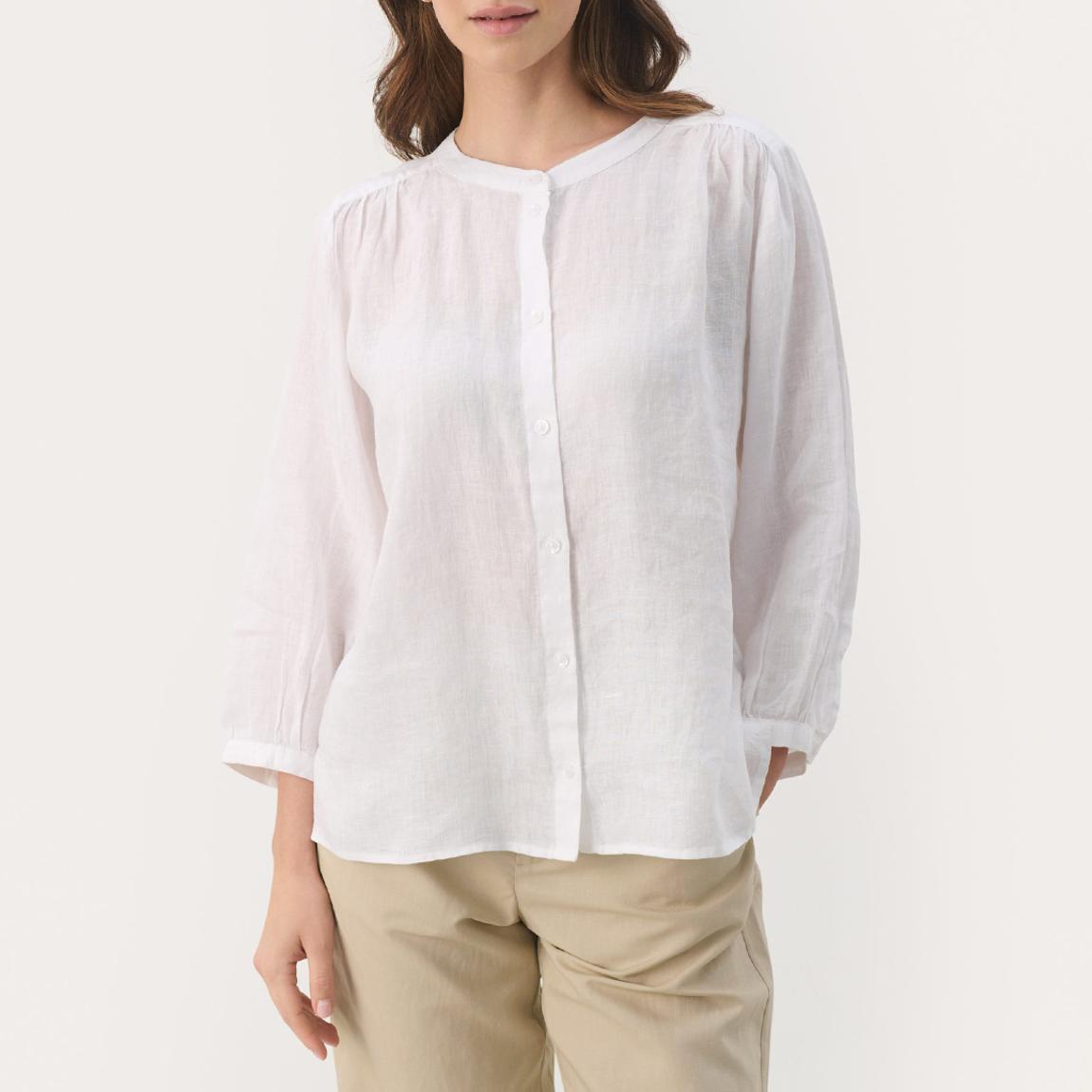 White Persilles Linen Shirt main product photo