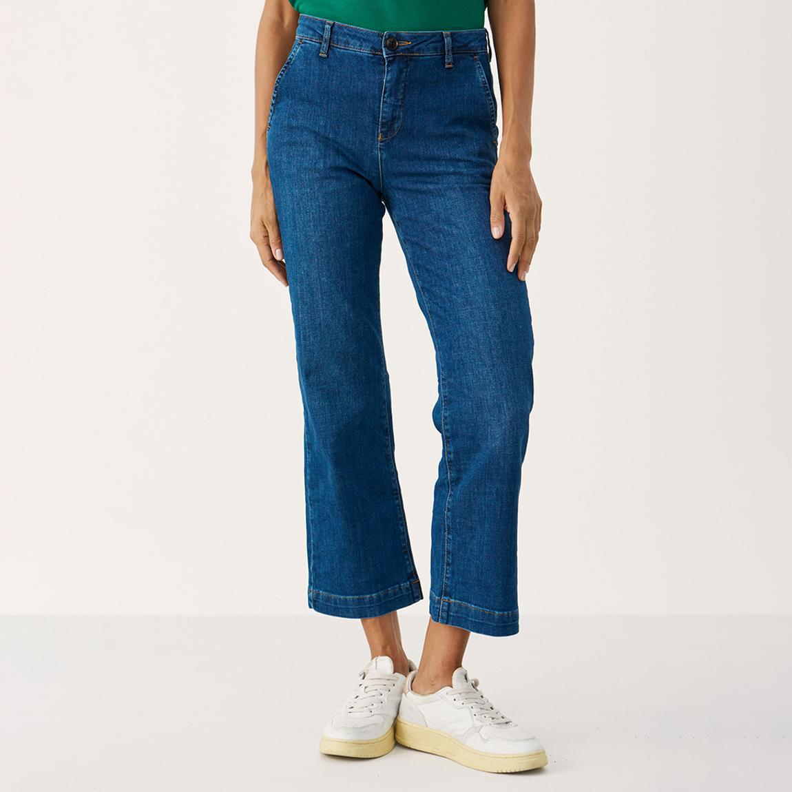 Dark Blue Elinborg Cropped Stretch Jeans main product photo