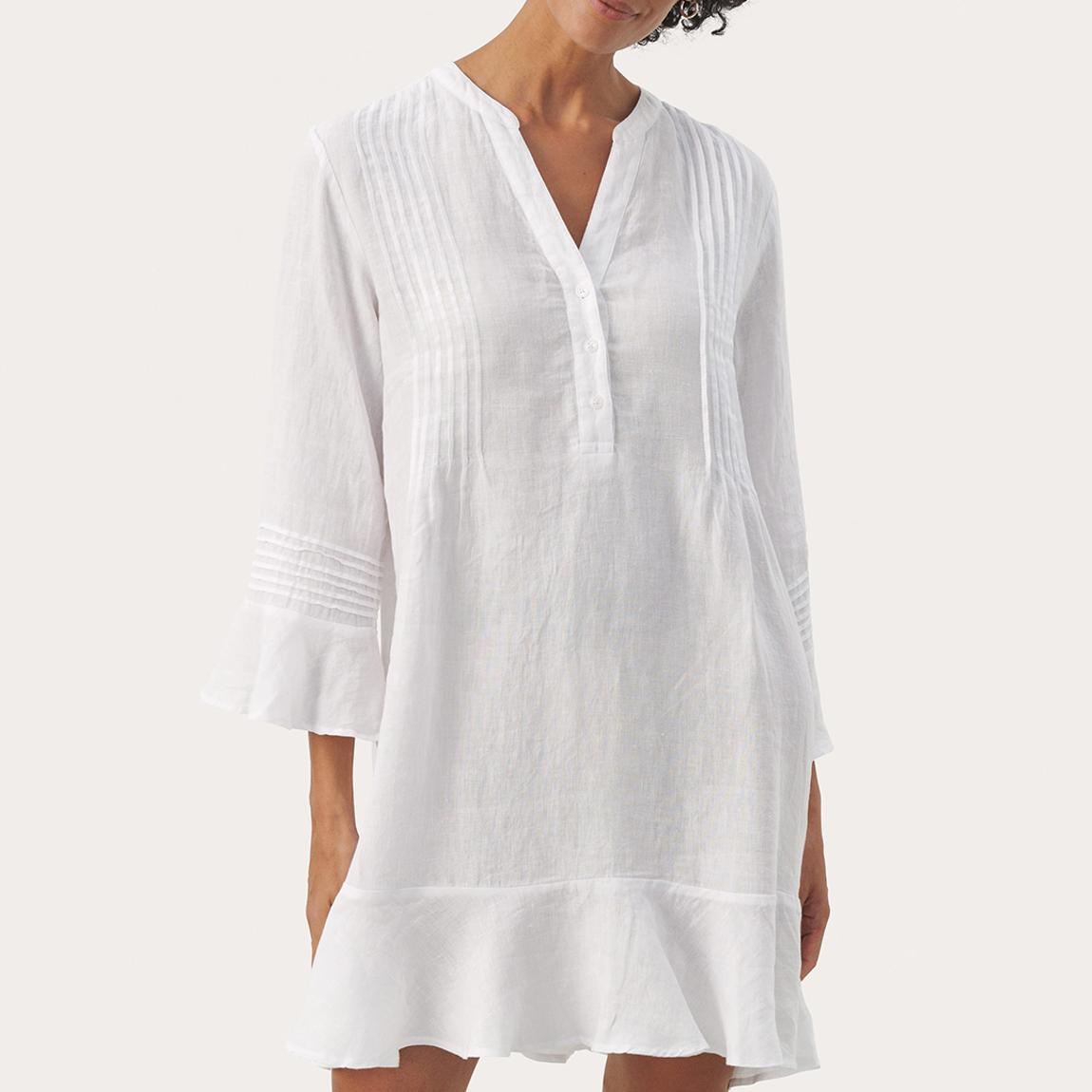 White Etena Linen Mini Dress main product photo