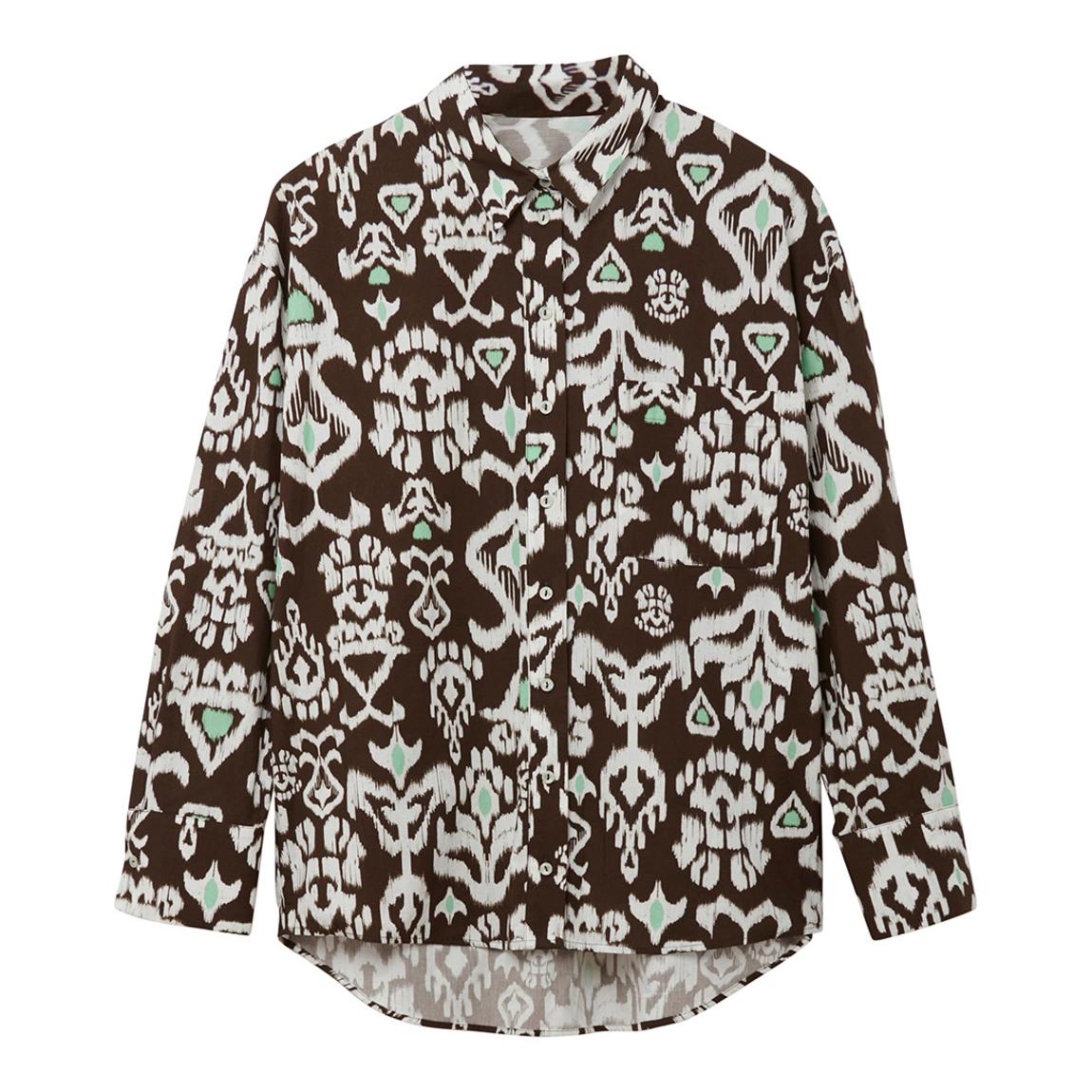 Brown Printed Cotton Shirt main product photo