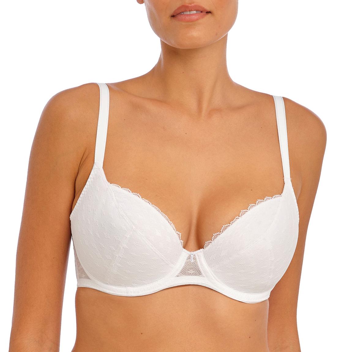 White Signature Padded Plunge Bra main product photo