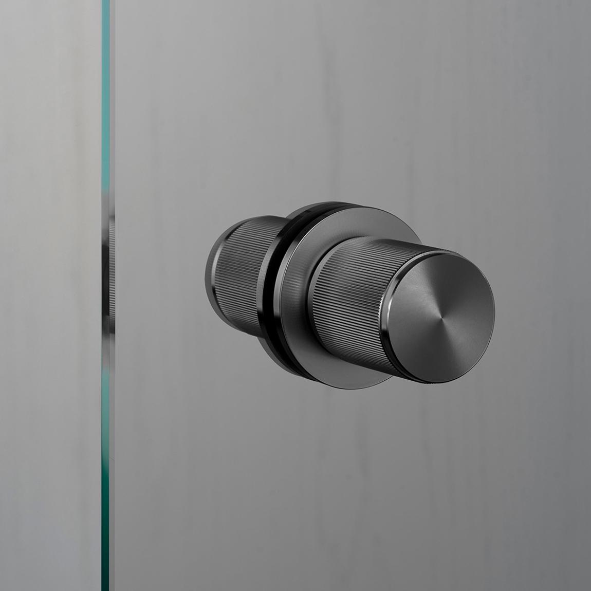 Fixed Linear Door Knob in Gun Metal, Double-sided main product photo