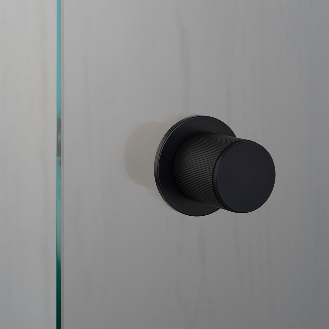 Fixed Linear Door Knob in Welders Black, Single-sided main product photo