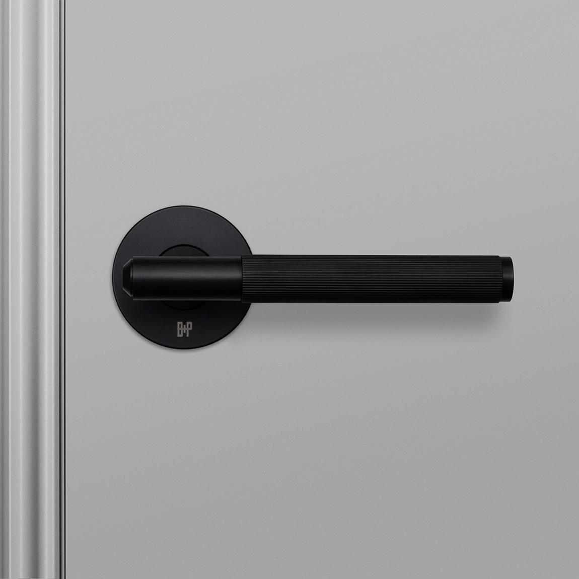 Fixed Linear Door Handle in Welders Black, Single-sided main product photo