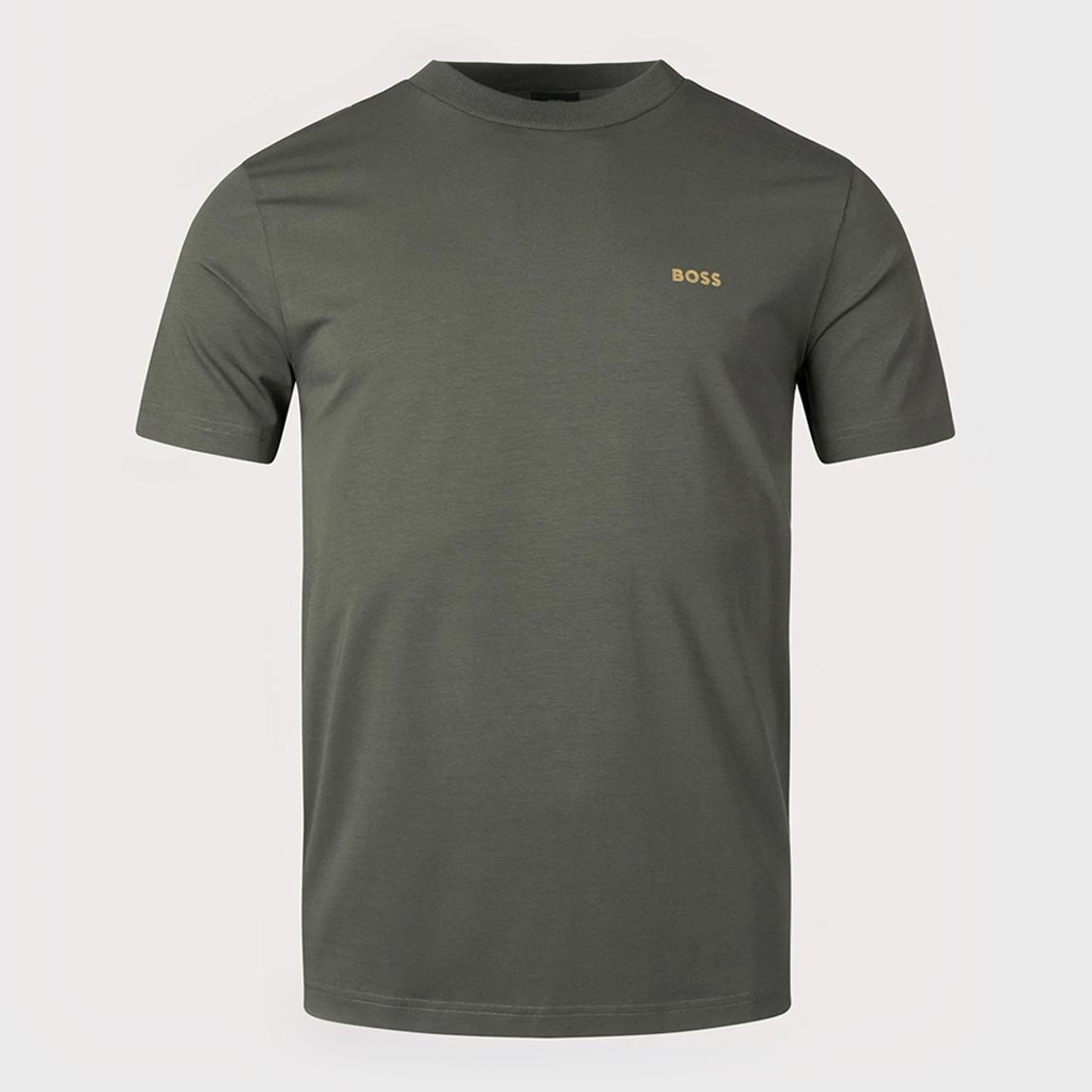 Khaki Contrast Logo Cotton Blend T-Shirt main product photo
