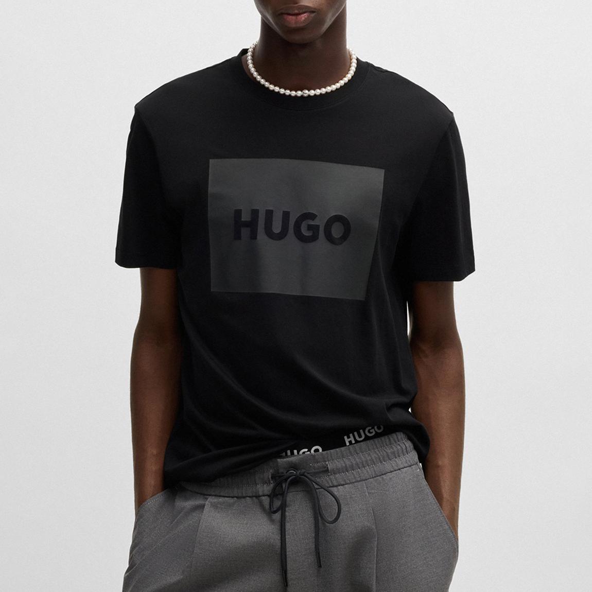 Black/Grey Dulive Box Logo Cotton T-Shirt main product photo