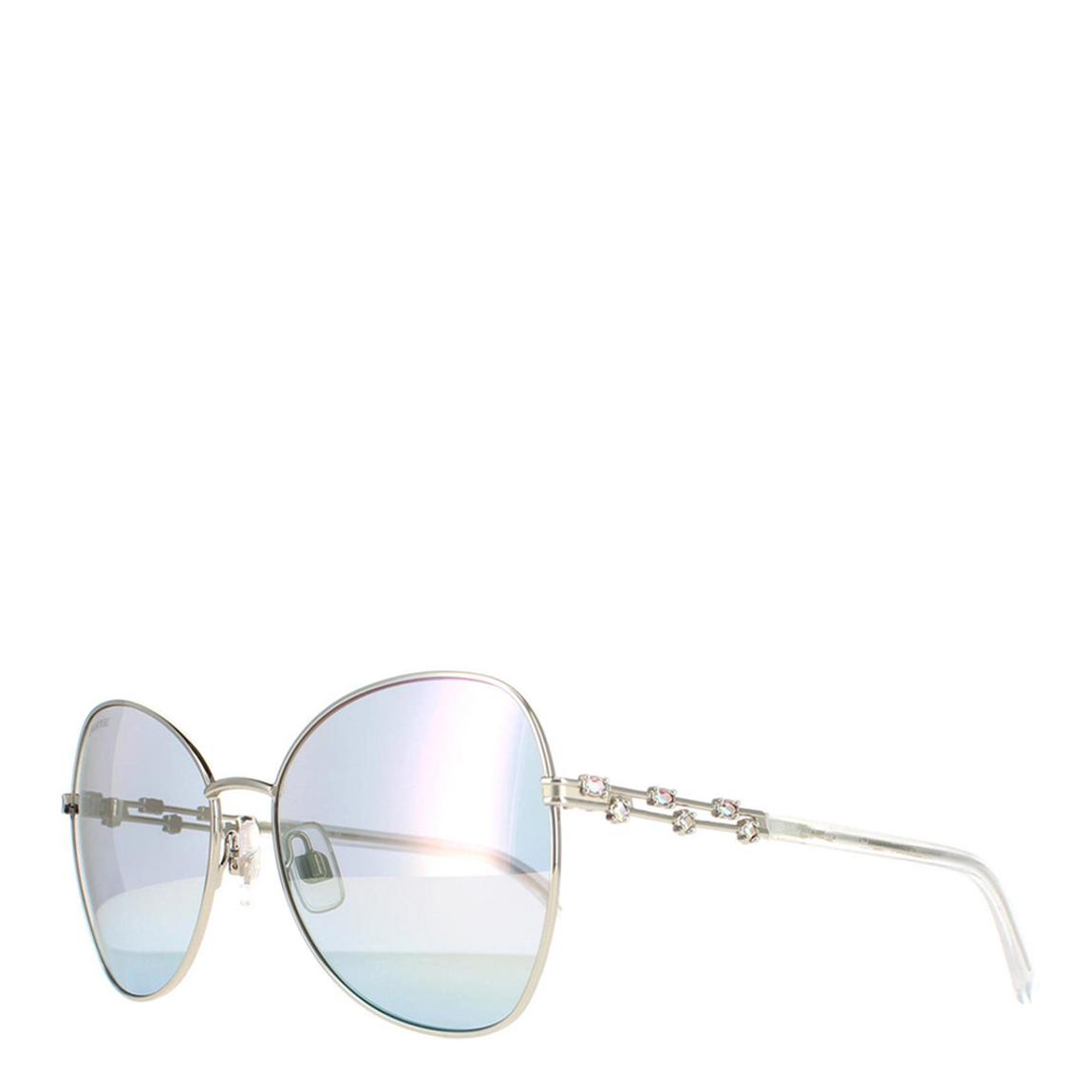 Women's Shiny Palladium Swarovski Sunglasses 57mm main product photo