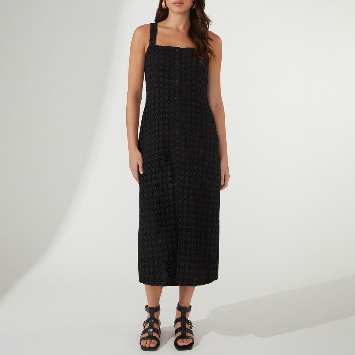 Black Strappy Cotton Broderie Dress main product photo