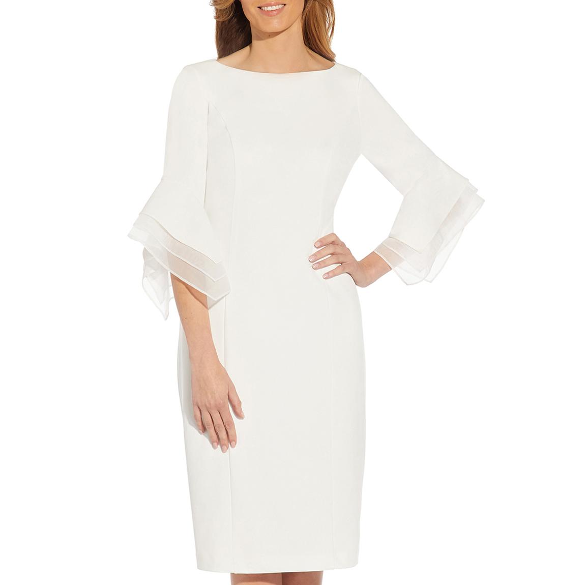 KNIT CREPE TIERED SLEEVE DRESS main product photo