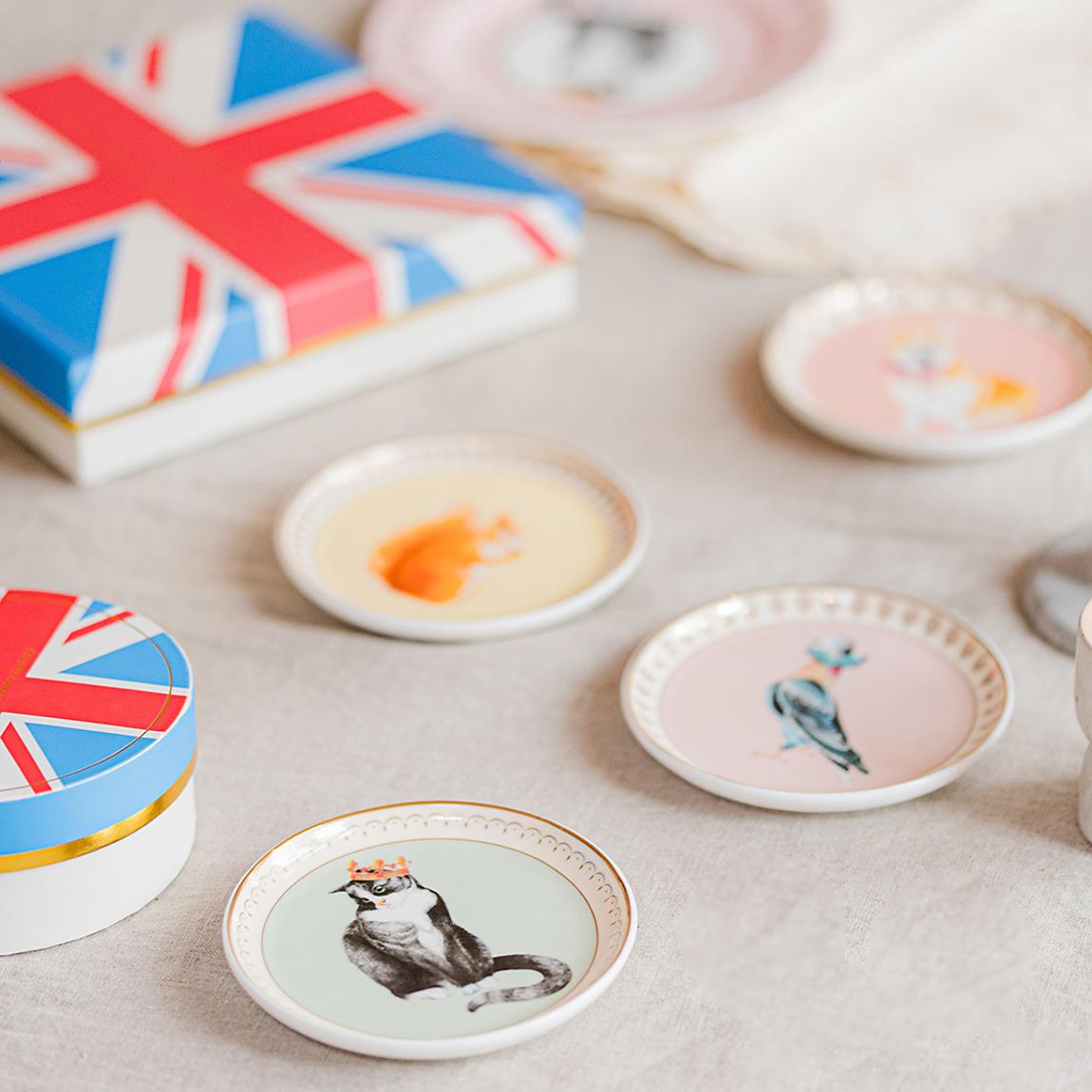 Set of 4 Best of British Ceramic Coasters in Gift Box main product photo