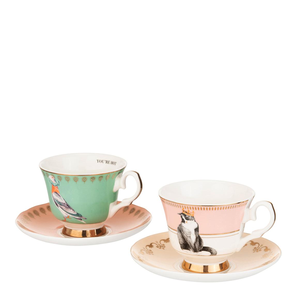 Set of 2 Best of British Teacup & Saucers in Gift Box main product photo